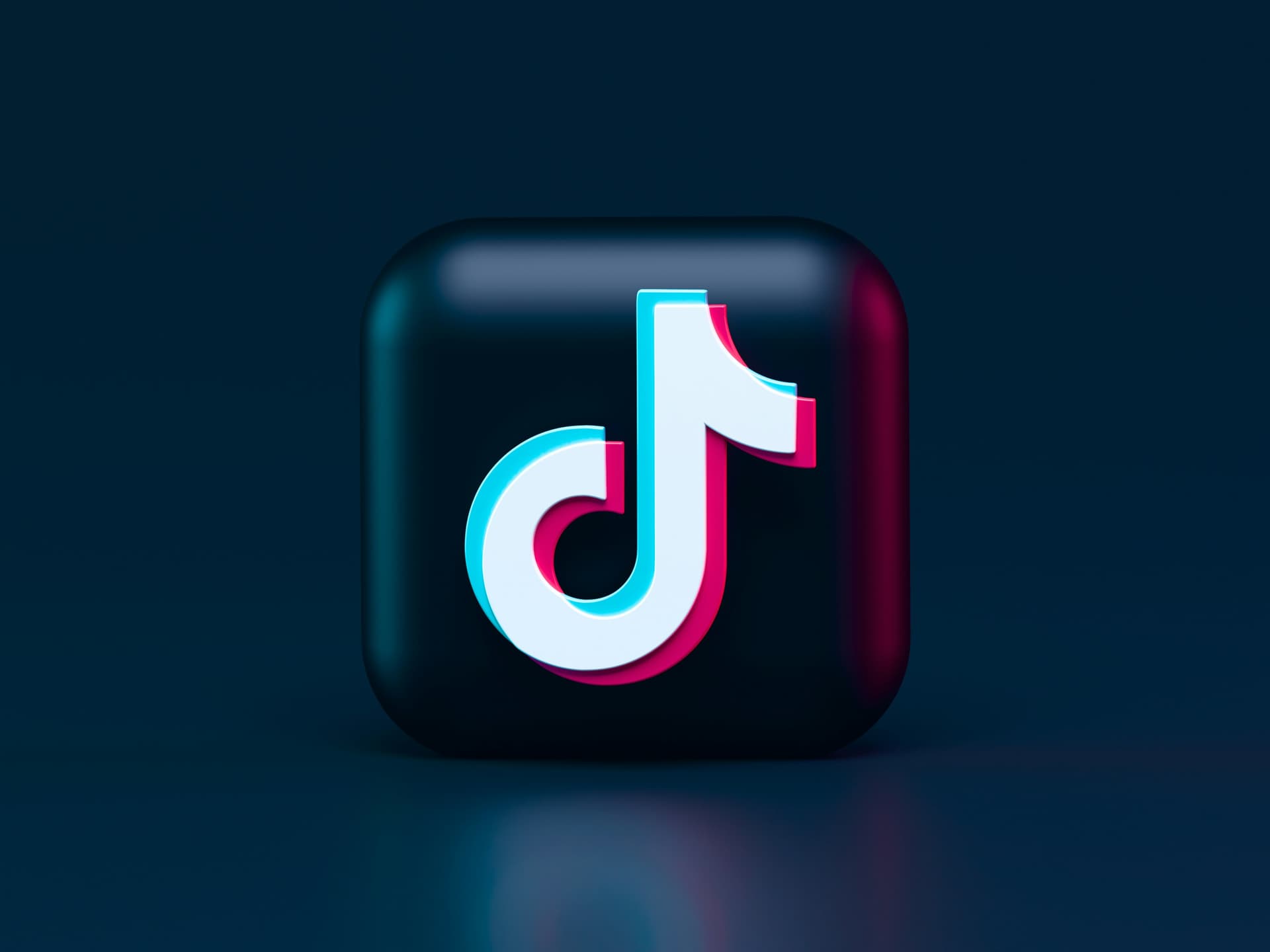 3D TikTok logo on dark background